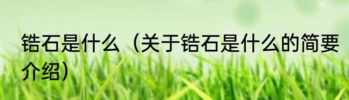 锆石是什么（关于锆石是什么的简要介绍）