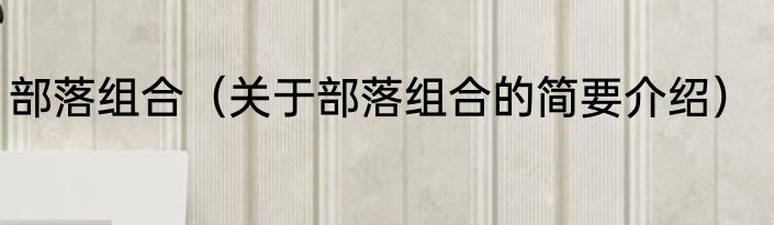 部落组合（关于部落组合的简要介绍）