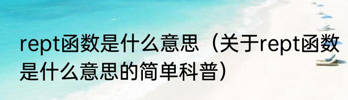 rept函数是什么意思（关于rept函数是什么意思的简单科普）