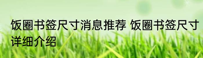 饭圈书签尺寸消息推荐 饭圈书签尺寸详细介绍