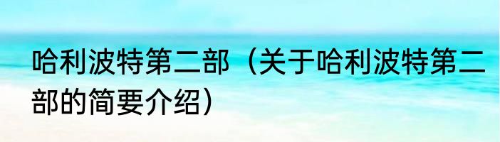 哈利波特第二部（关于哈利波特第二部的简要介绍）