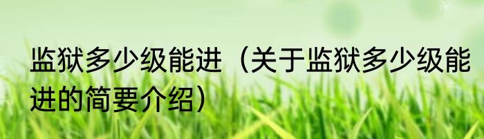 监狱多少级能进（关于监狱多少级能进的简要介绍）