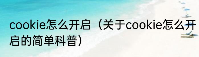 cookie怎么开启（关于cookie怎么开启的简单科普）