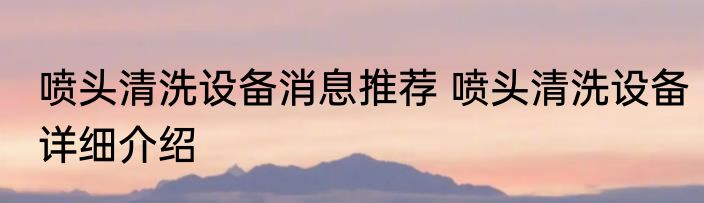 喷头清洗设备消息推荐 喷头清洗设备详细介绍