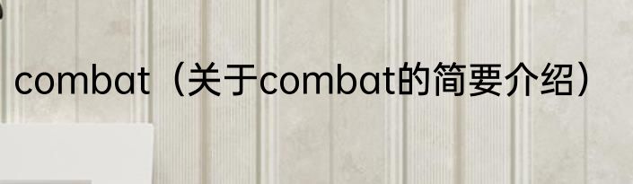 combat（关于combat的简要介绍）