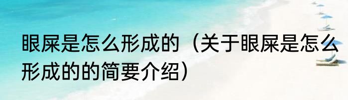 眼屎是怎么形成的（关于眼屎是怎么形成的的简要介绍）