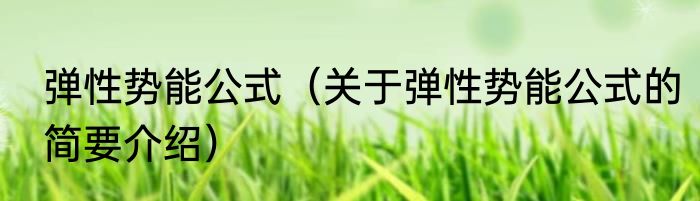 弹性势能公式（关于弹性势能公式的简要介绍）