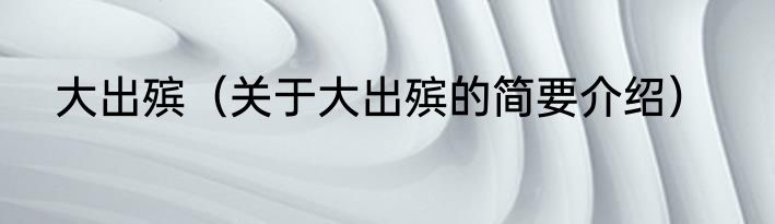 大出殡（关于大出殡的简要介绍）