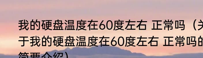 我的硬盘温度在60度左右 正常吗（关于我的硬盘温度在60度左右 正常吗的简要介绍）
