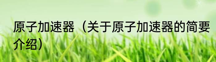 原子加速器（关于原子加速器的简要介绍）