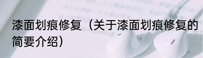 漆面划痕修复（关于漆面划痕修复的简要介绍）