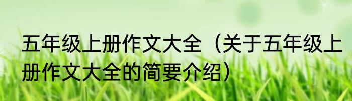 五年级上册作文大全（关于五年级上册作文大全的简要介绍）