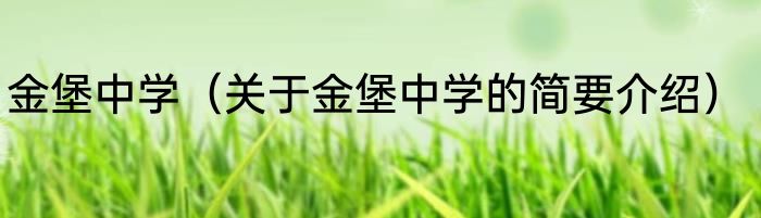 金堡中学（关于金堡中学的简要介绍）