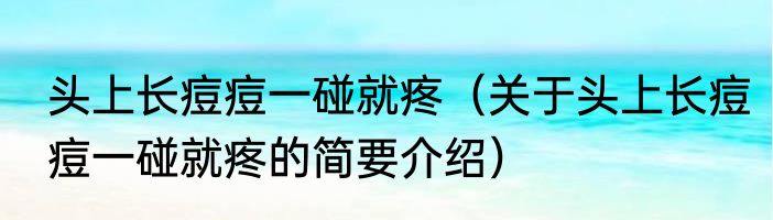 头上长痘痘一碰就疼（关于头上长痘痘一碰就疼的简要介绍）