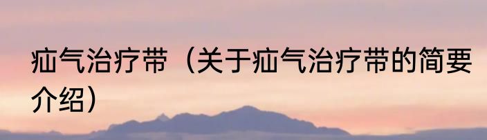 疝气治疗带（关于疝气治疗带的简要介绍）