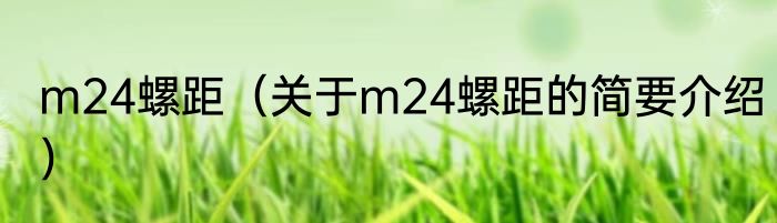 m24螺距（关于m24螺距的简要介绍）