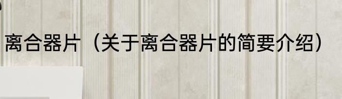 离合器片（关于离合器片的简要介绍）