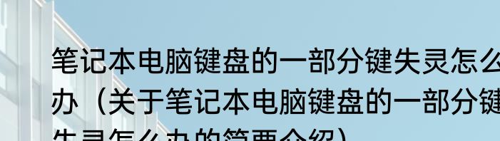 笔记本电脑键盘的一部分键失灵怎么办（关于笔记本电脑键盘的一部分键失灵怎么办的简要介绍）