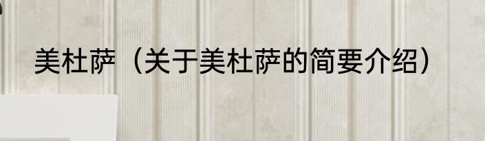 美杜萨（关于美杜萨的简要介绍）