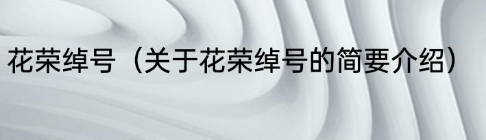 花荣绰号（关于花荣绰号的简要介绍）