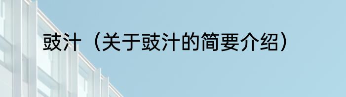 豉汁（关于豉汁的简要介绍）