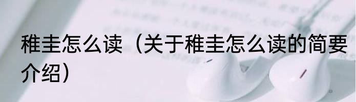 稚圭怎么读（关于稚圭怎么读的简要介绍）