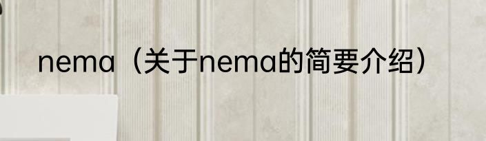 nema（关于nema的简要介绍）