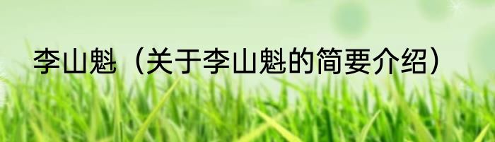 李山魁（关于李山魁的简要介绍）