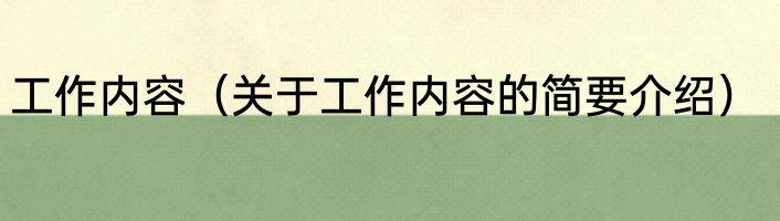 工作内容（关于工作内容的简要介绍）