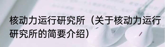 核动力运行研究所（关于核动力运行研究所的简要介绍）