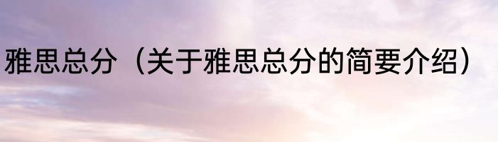 雅思总分（关于雅思总分的简要介绍）