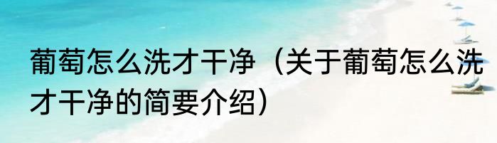 葡萄怎么洗才干净（关于葡萄怎么洗才干净的简要介绍）