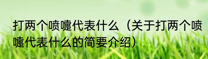 打两个喷嚏代表什么（关于打两个喷嚏代表什么的简要介绍）