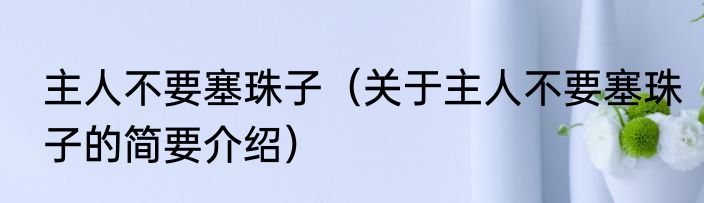 主人不要塞珠子（关于主人不要塞珠子的简要介绍）