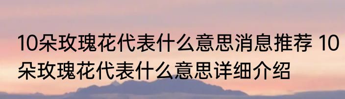 10朵玫瑰花代表什么意思消息推荐 10朵玫瑰花代表什么意思详细介绍