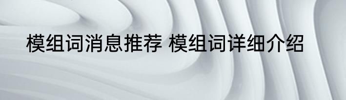 模组词消息推荐 模组词详细介绍