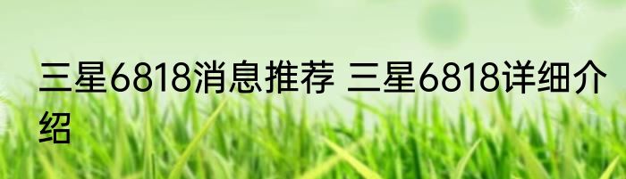 三星6818消息推荐 三星6818详细介绍