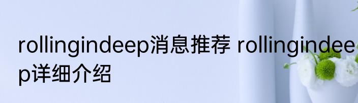 rollingindeep消息推荐 rollingindeep详细介绍