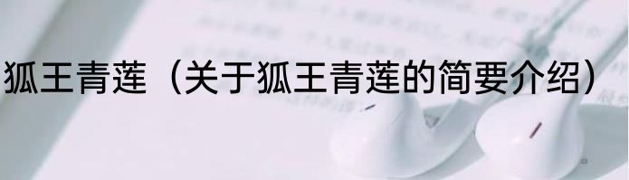 狐王青莲（关于狐王青莲的简要介绍）