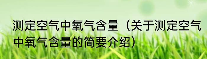 测定空气中氧气含量（关于测定空气中氧气含量的简要介绍）