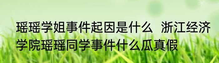 瑶瑶学姐事件起因是什么  浙江经济学院瑶瑶同学事件什么瓜真假