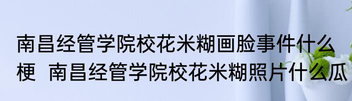 南昌经管学院校花米糊画脸事件什么梗  南昌经管学院校花米糊照片什么瓜