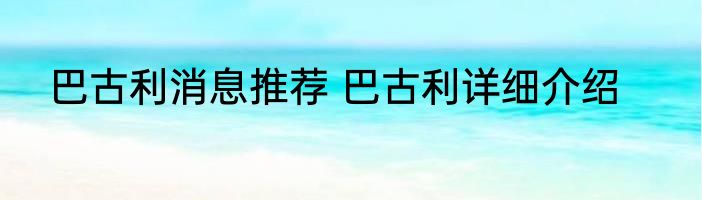 巴古利消息推荐 巴古利详细介绍