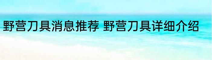 野营刀具消息推荐 野营刀具详细介绍