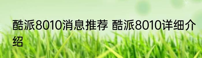 酷派8010消息推荐 酷派8010详细介绍