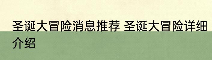 圣诞大冒险消息推荐 圣诞大冒险详细介绍