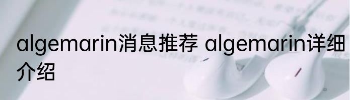 algemarin消息推荐 algemarin详细介绍
