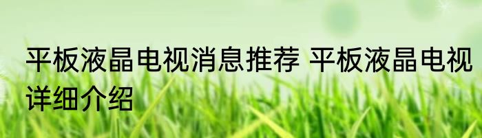 平板液晶电视消息推荐 平板液晶电视详细介绍