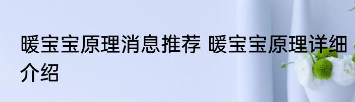 暖宝宝原理消息推荐 暖宝宝原理详细介绍