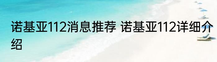 诺基亚112消息推荐 诺基亚112详细介绍